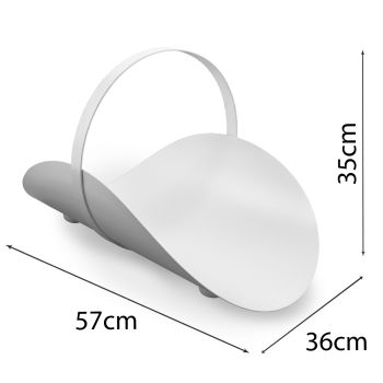 Preview: Holzträger | Kaminkorb | weiß | oval Preview: Holzträger | Kaminkorb | weiß | oval